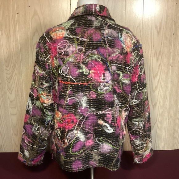 Chico’s Multi Floral Jacket size 2 - Picture 4 of 8